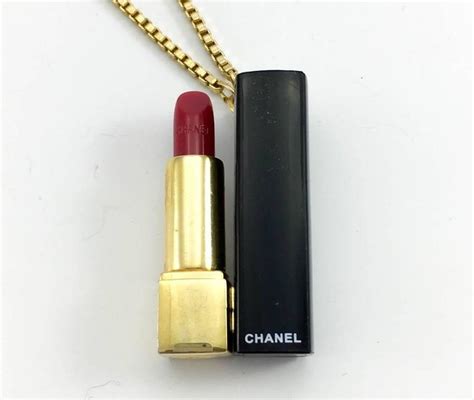 chanel lipstick necklace|chanel long necklace with logo.